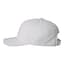 Plain white baseball cap with adjustable strap.